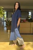 Made in Italy Paulo Pillow Cotton Shirt Dress French Navy